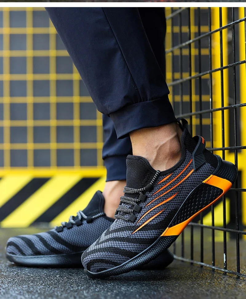 Men Work Safety Shoes Anti-puncture Working Sneakers Male Indestructible Work Shoes Men Boots Lightweight Men Shoes Safety Boots