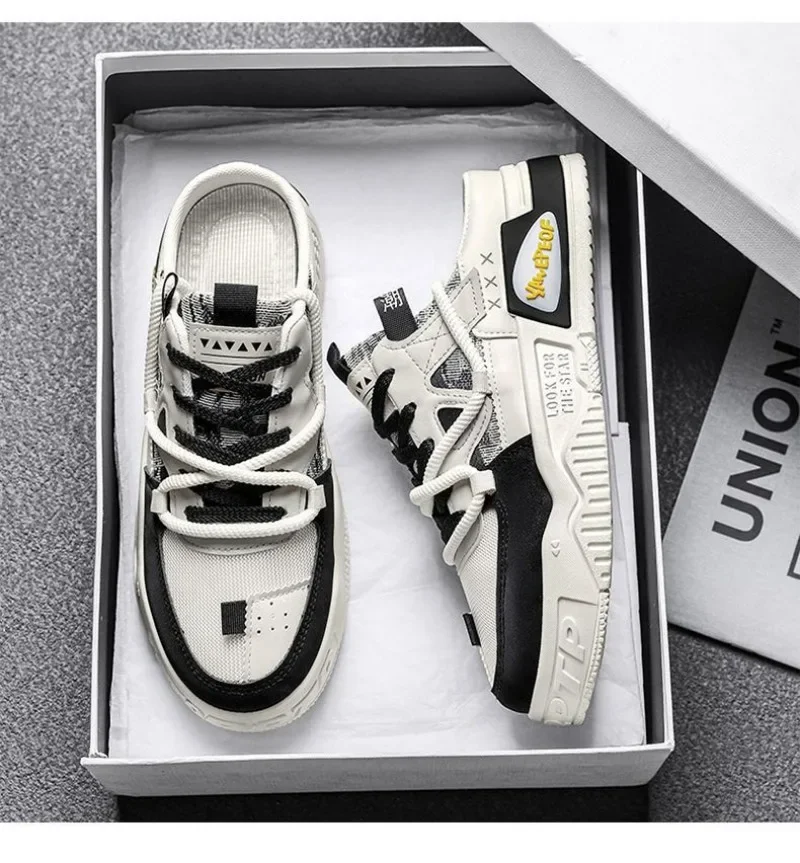 Slipper Mens Shoes Summer Thick Sole Breathable Comfortable Half Slippers Outdoor Youth Skateboard Shoes Casual Sneakers for Men