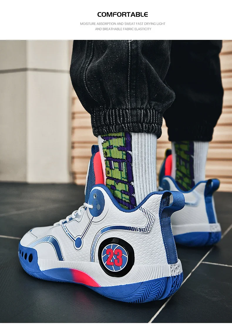 Popular Basketball Shoes Men Women Sneakers Male Training Sports Fashion Colorful Waterproof Shoes Casual Non-Slip Couple Shoes