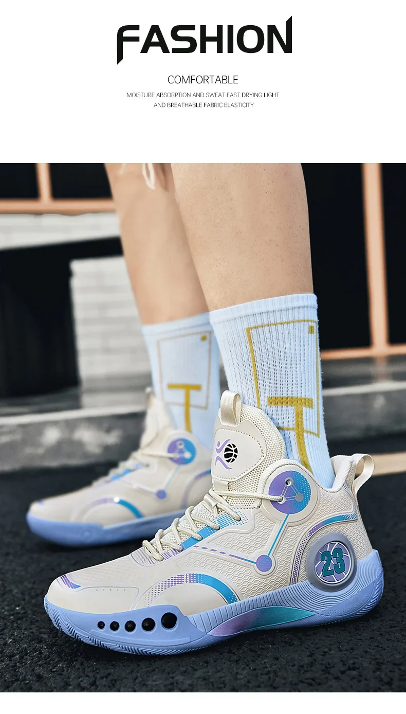 Popular Basketball Shoes Men Women Sneakers Male Training Sports Fashion Colorful Waterproof Shoes Casual Non-Slip Couple Shoes