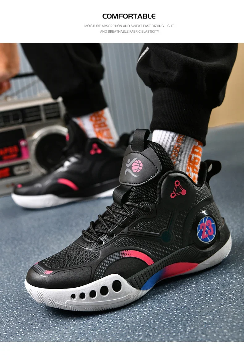Popular Basketball Shoes Men Women Sneakers Male Training Sports Fashion Colorful Waterproof Shoes Casual Non-Slip Couple Shoes