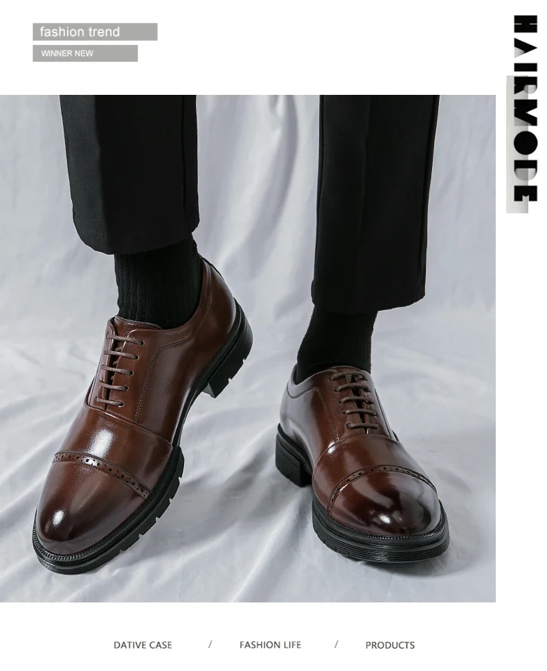 High Quality Brogues Wedding Leather Shoes Men Classic Formal Office Casual Business Shoes Man Social Oxford Men's Dress Shoes