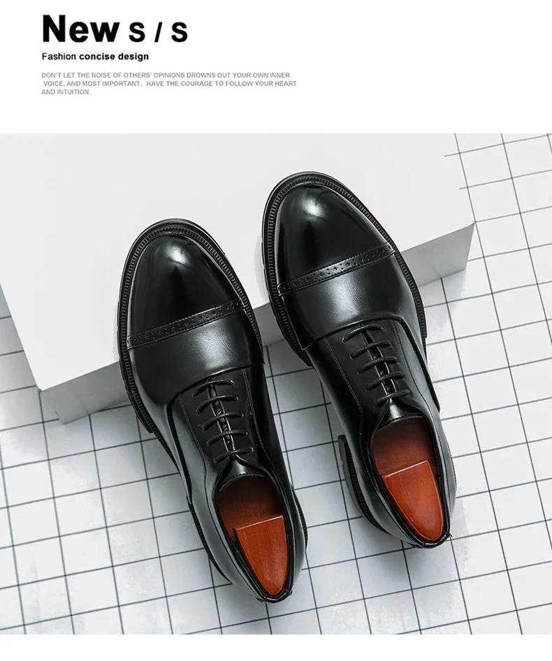 High Quality Brogues Wedding Leather Shoes Men Classic Formal Office Casual Business Shoes Man Social Oxford Men's Dress Shoes