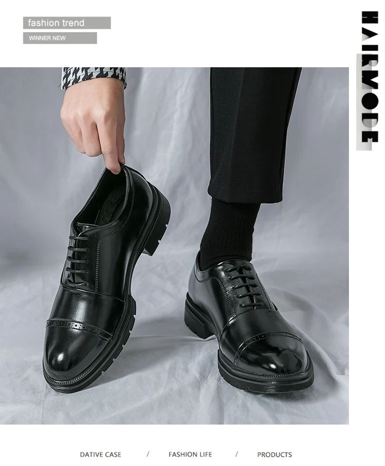 High Quality Brogues Wedding Leather Shoes Men Classic Formal Office Casual Business Shoes Man Social Oxford Men's Dress Shoes