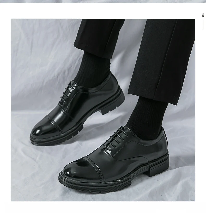 High Quality Brogues Wedding Leather Shoes Men Classic Formal Office Casual Business Shoes Man Social Oxford Men's Dress Shoes