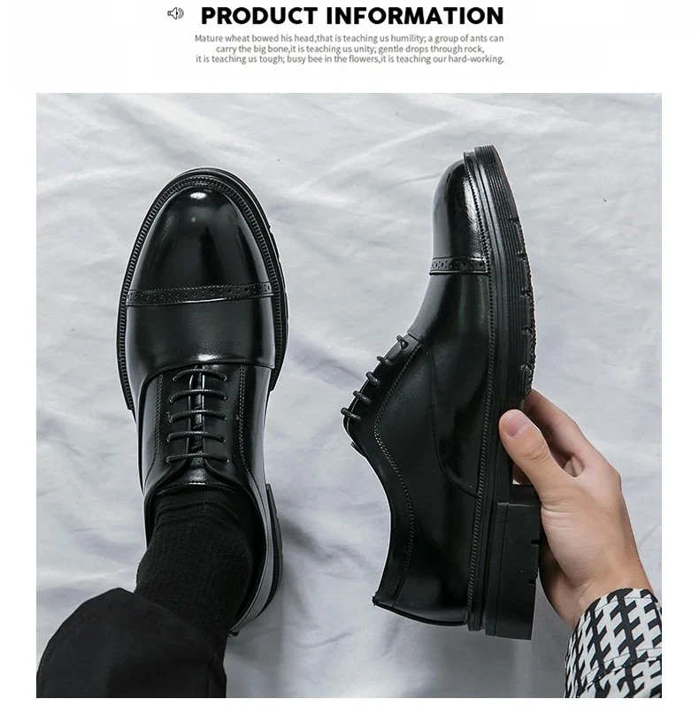 High Quality Brogues Wedding Leather Shoes Men Classic Formal Office Casual Business Shoes Man Social Oxford Men's Dress Shoes