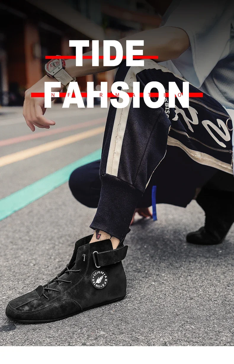 YRZL Men's Shoes Ankle Boots Lightweight Anti-slip Man Casual Walking Shoes Soft Soles Comfortable Breathable Blue Shoes for Men