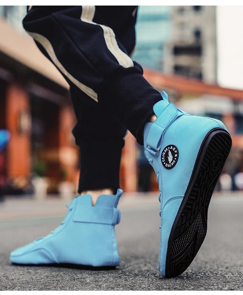 YRZL Men's Shoes Ankle Boots Lightweight Anti-slip Man Casual Walking Shoes Soft Soles Comfortable Breathable Blue Shoes for Men