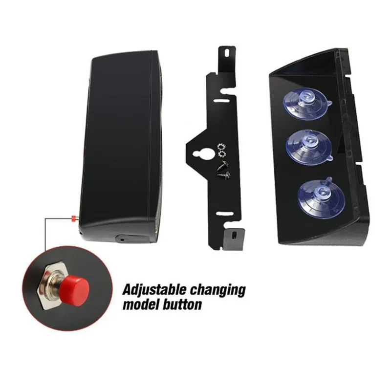 16W Car Windshield LED Strobe Light 12V Waterproof Police Lights Warning Light Flash Dash Emergency Signal Lamps