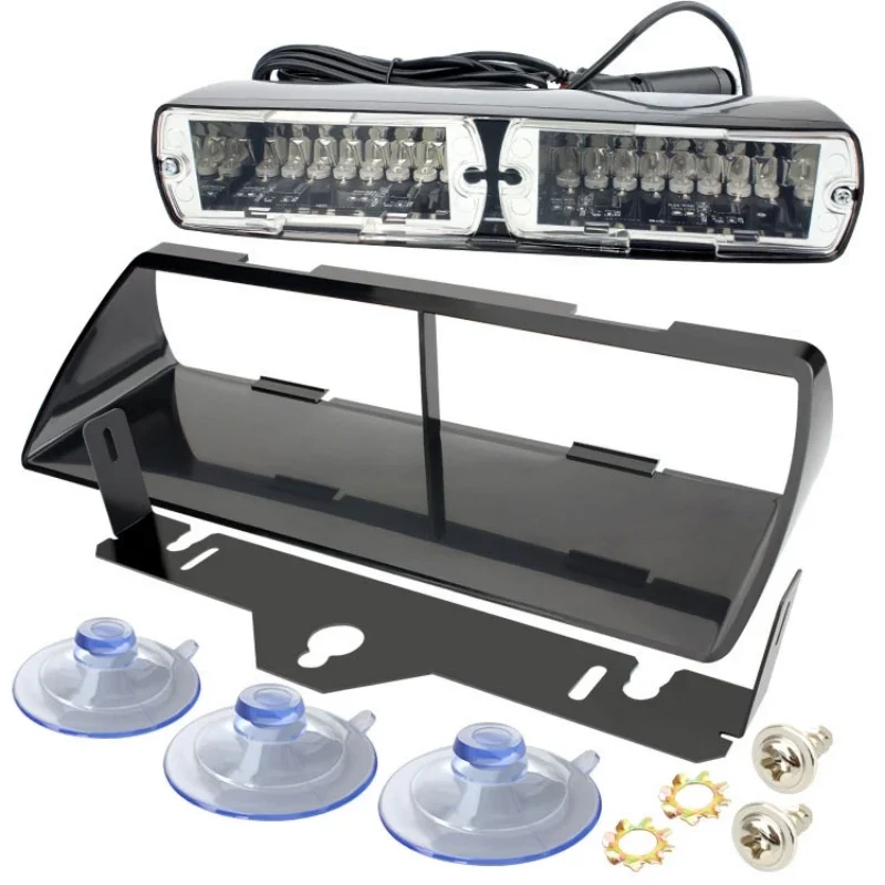 16W Car Windshield LED Strobe Light 12V Waterproof Police Lights Warning Light Flash Dash Emergency Signal Lamps