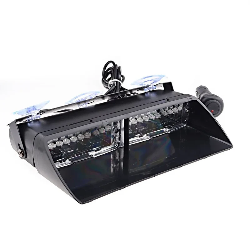 16W Car Windshield LED Strobe Light 12V Waterproof Police Lights Warning Light Flash Dash Emergency Signal Lamps