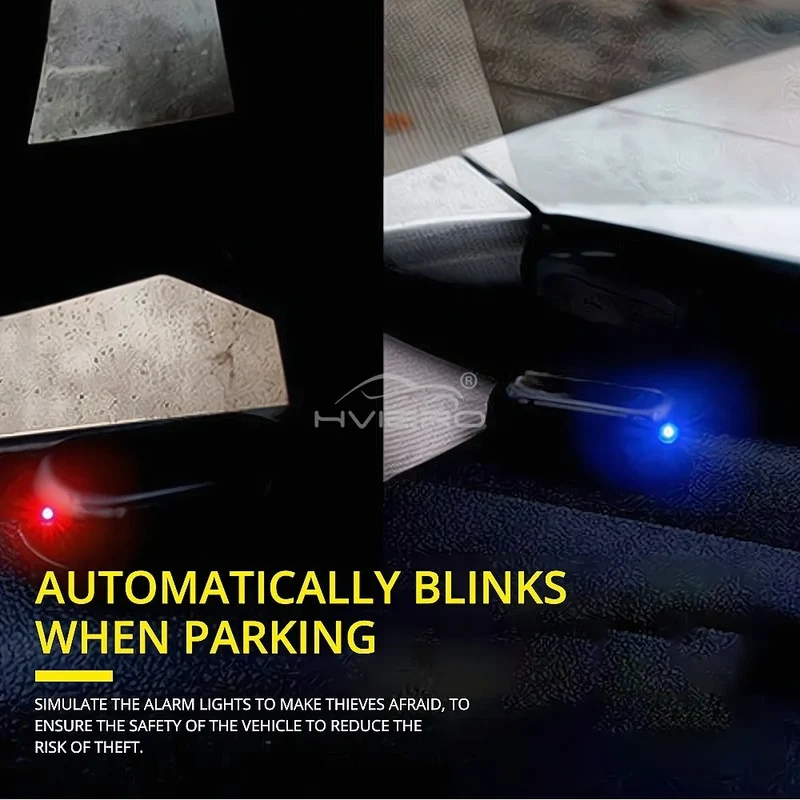 1Pcs Car Fake Security Light Solar Powered Simulated Dummy Alarm Wireless Warning Anti Theft Caution Lamp LED Flashing Imitation