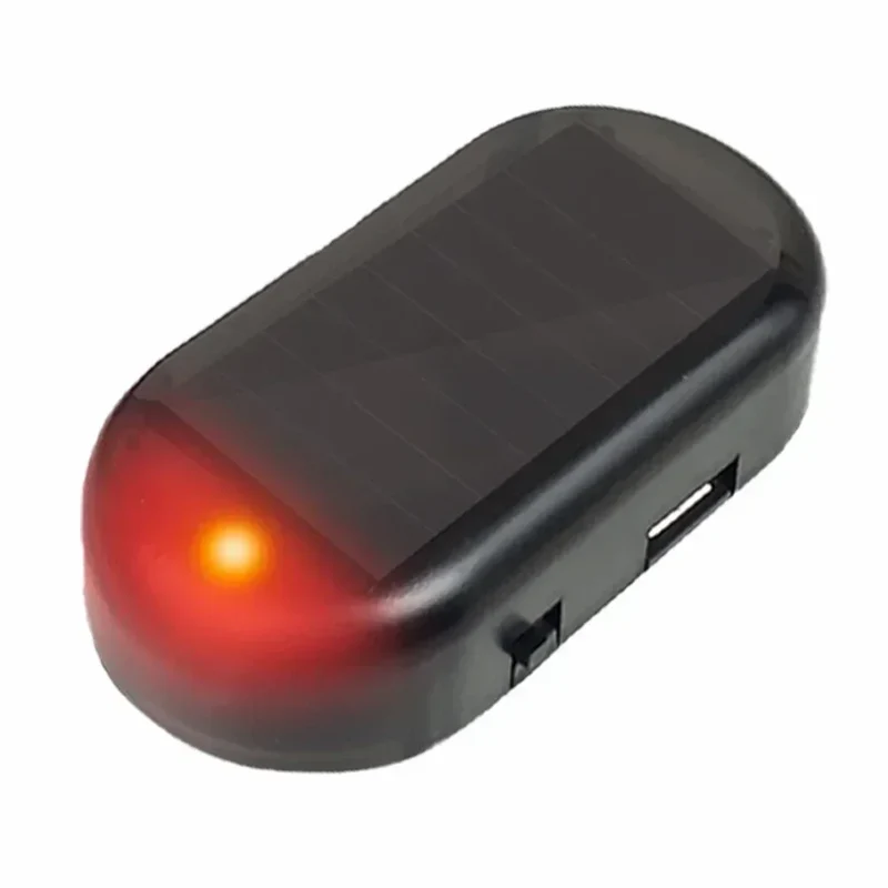 1Pcs Car Fake Security Light Solar Powered Simulated Dummy Alarm Wireless Warning Anti Theft Caution Lamp LED Flashing Imitation