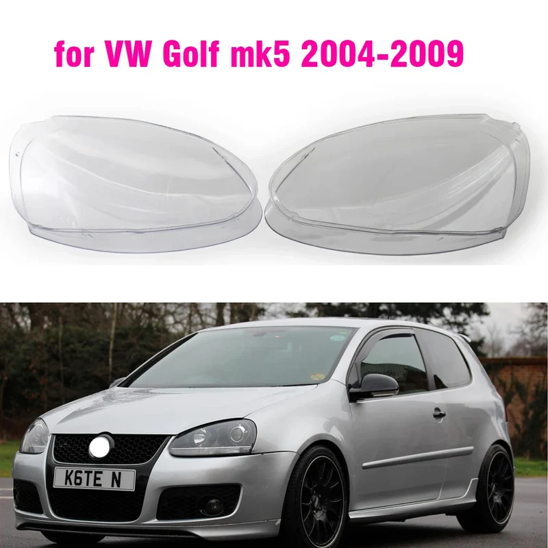 1pcs Car Front Headlight Lens Cover For VW Golf MK5 V 5 GTI 2004 2005 -2009 Auto Lampshade covers housing transparent