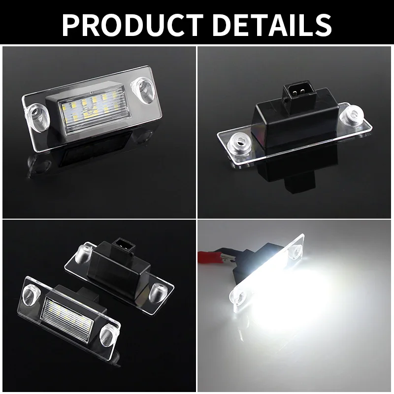 2x For Audi A3 8L S3 Sportback A4 S4 B5 Avant A5 S5 Car Rear LED License Number Plate Light 12V White 6000k SMD Auto Tail Lamp