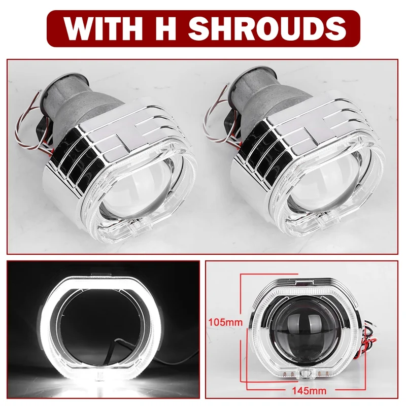 3 inch Projector Lens H7 For Hella 3R Headlights Retrofit Kit Single Xenon Moto Low Beam Auto Lamp H7 D2S D2H LED HID Car Light