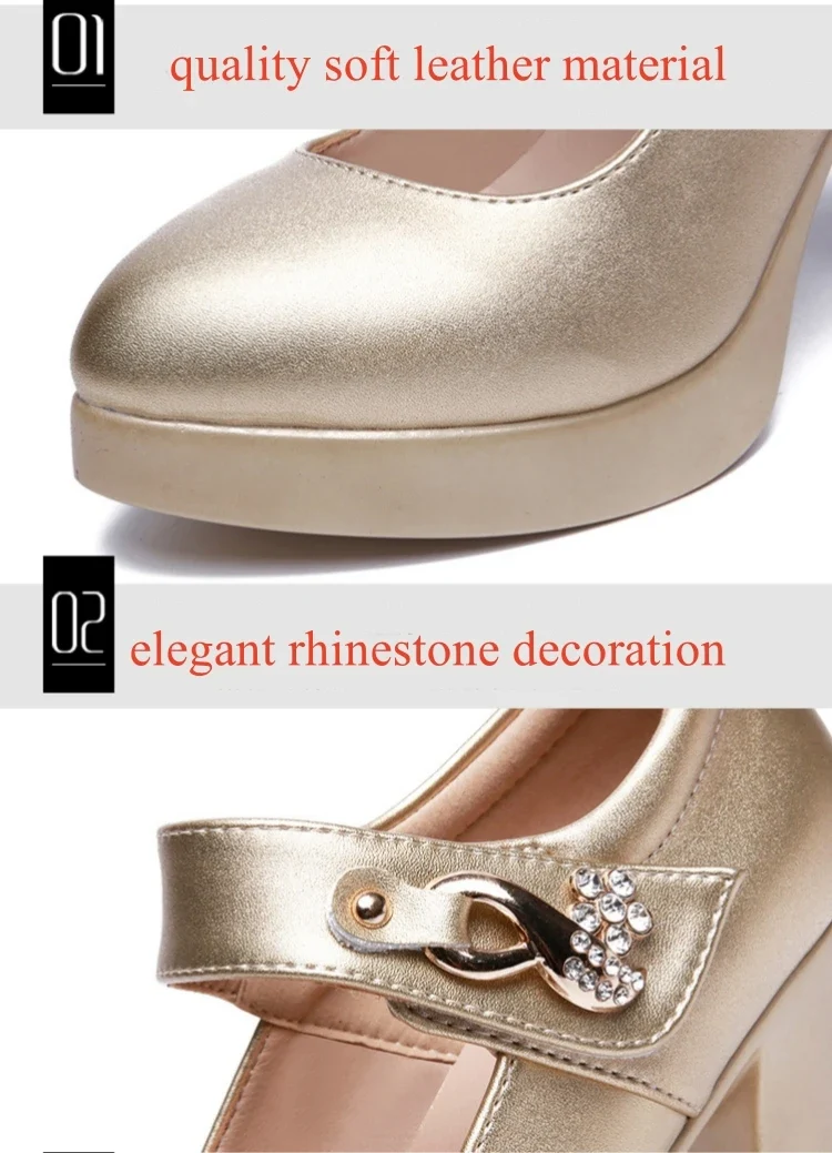 5 8 10cm Small Size 32-44 Elegant Gold Silver Wedding Shoes Women Platform Pumps 2026 Block High Heels Shoes Dress Office Model
