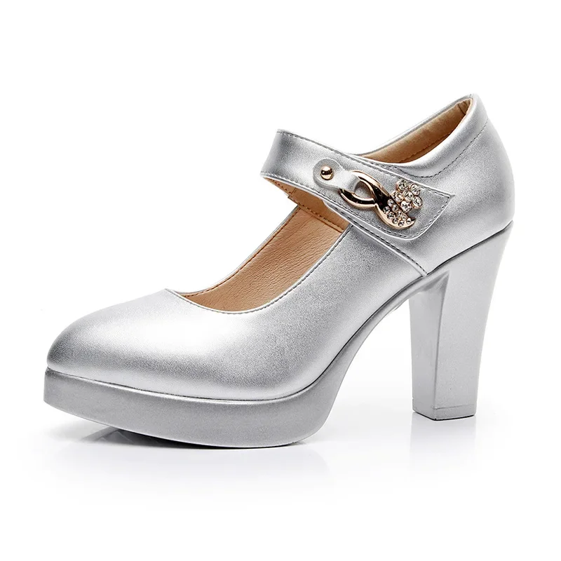 5 8 10cm Small Size 32-44 Elegant Gold Silver Wedding Shoes Women Platform Pumps 2026 Block High Heels Shoes Dress Office Model