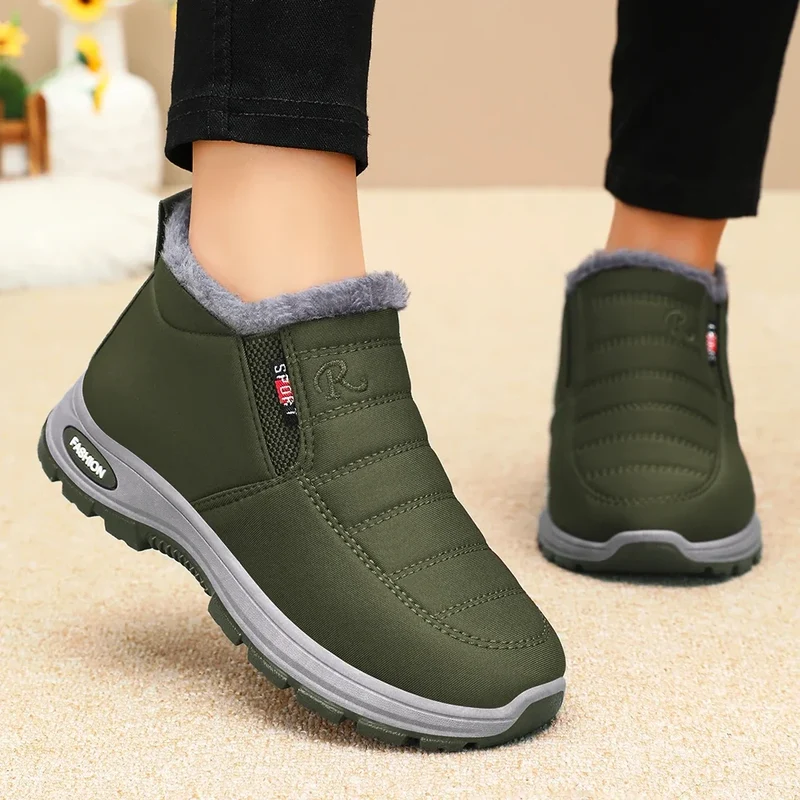 Winter New Women's Warm Cotton Boots Fleece-lined Thickened Waterproof Non-slip Women's Cotton Shoes Snow Boots