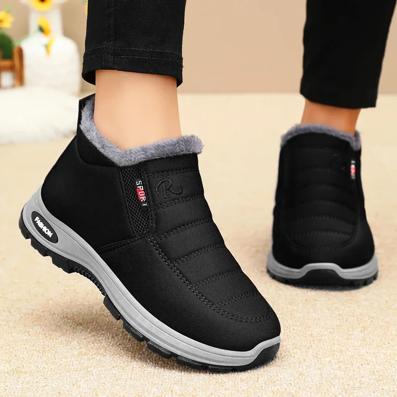 Winter New Women's Warm Cotton Boots Fleece-lined Thickened Waterproof Non-slip Women's Cotton Shoes Snow Boots