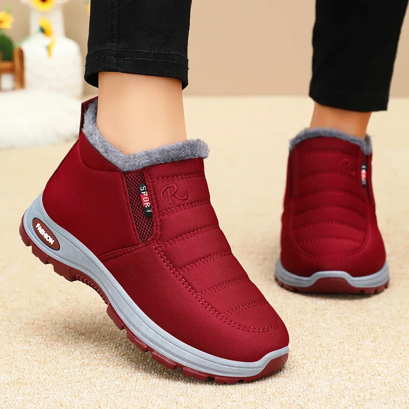 Winter New Women's Warm Cotton Boots Fleece-lined Thickened Waterproof Non-slip Women's Cotton Shoes Snow Boots