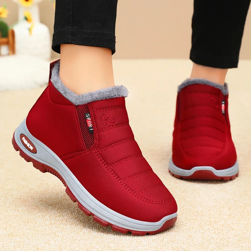 Winter New Women's Warm Cotton Boots Fleece-lined Thickened Waterproof Non-slip Women's Cotton Shoes Snow Boots
