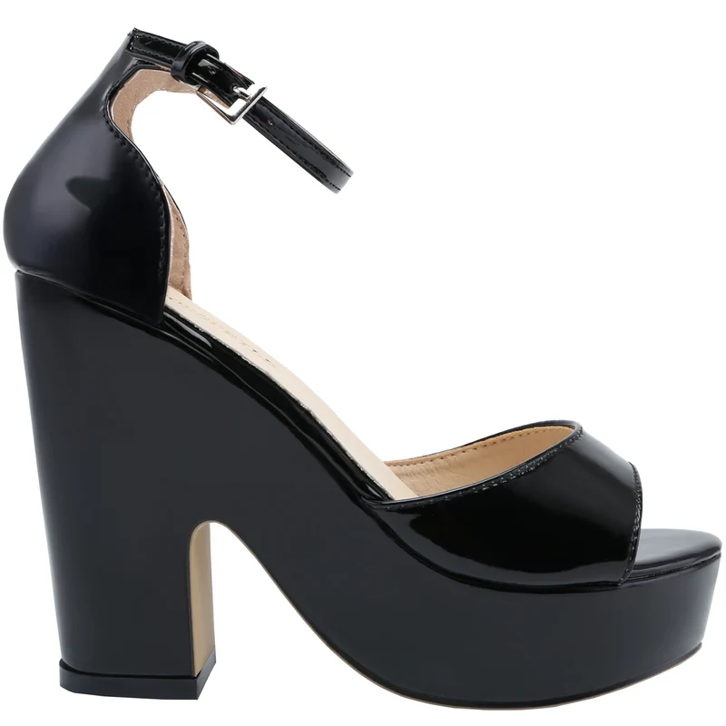 LOSLANDIFEN Women Sandals Summer Colourful Sexy Peep Toe Buckle Strap Sandal Platform Thick High Heels Party Red Wedding Shoes