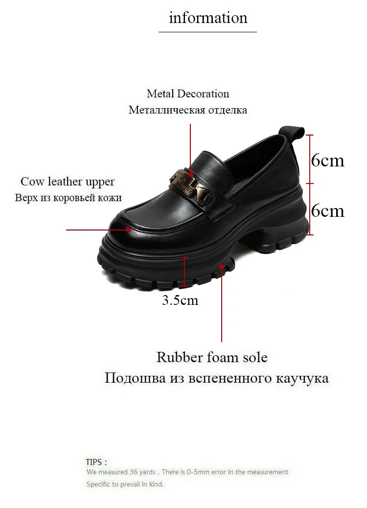 DRKANOL Women Genuine Leather Loafers 2026 Spring Autumn Thick High Heel Chunky Platform Handmade Retro Metal Trend Casual Shoes