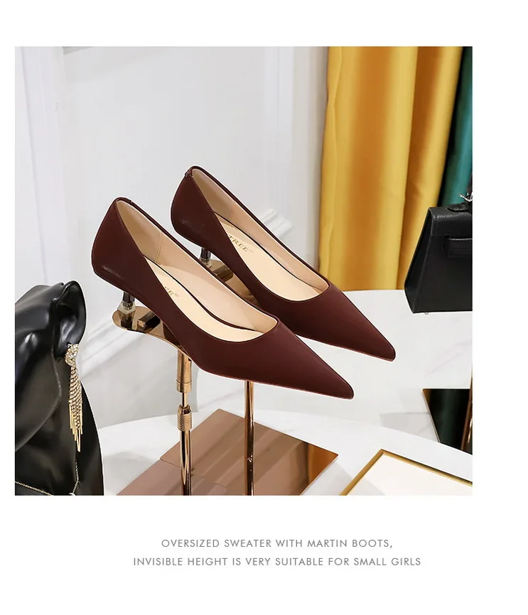 BIGTREE Shoes Women 4.5 Cm Heels Pointed Toe Woman Pumps Fashion Kitten Heels Large Size 34-43 Sexy Mid Heeled Female Shoes 2026