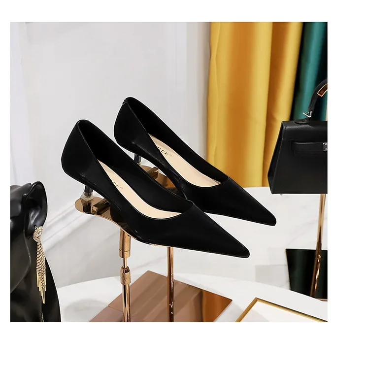 BIGTREE Shoes Women 4.5 Cm Heels Pointed Toe Woman Pumps Fashion Kitten Heels Large Size 34-43 Sexy Mid Heeled Female Shoes 2026