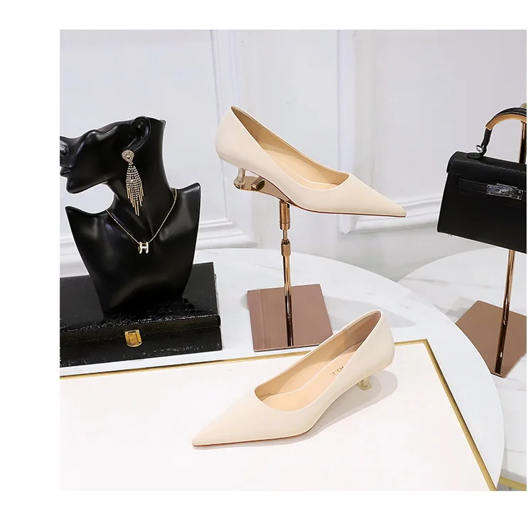 BIGTREE Shoes Women 4.5 Cm Heels Pointed Toe Woman Pumps Fashion Kitten Heels Large Size 34-43 Sexy Mid Heeled Female Shoes 2026