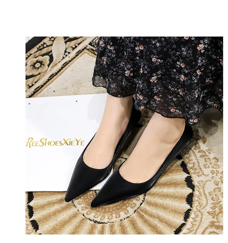 BIGTREE Shoes Women 4.5 Cm Heels Pointed Toe Woman Pumps Fashion Kitten Heels Large Size 34-43 Sexy Mid Heeled Female Shoes 2026