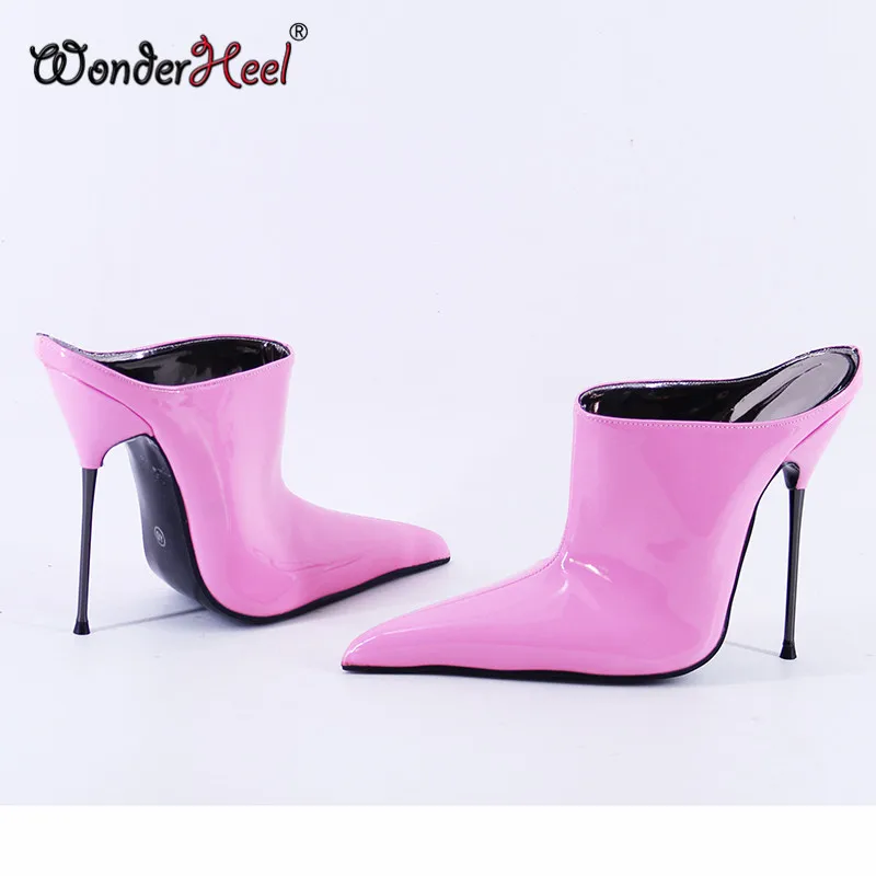 Wonderheel 2022 New High heel 14cm Stiletto Heel Extreme Long Pointed Toe Sexy Women Fashion Nightclub Slip On Short Boots