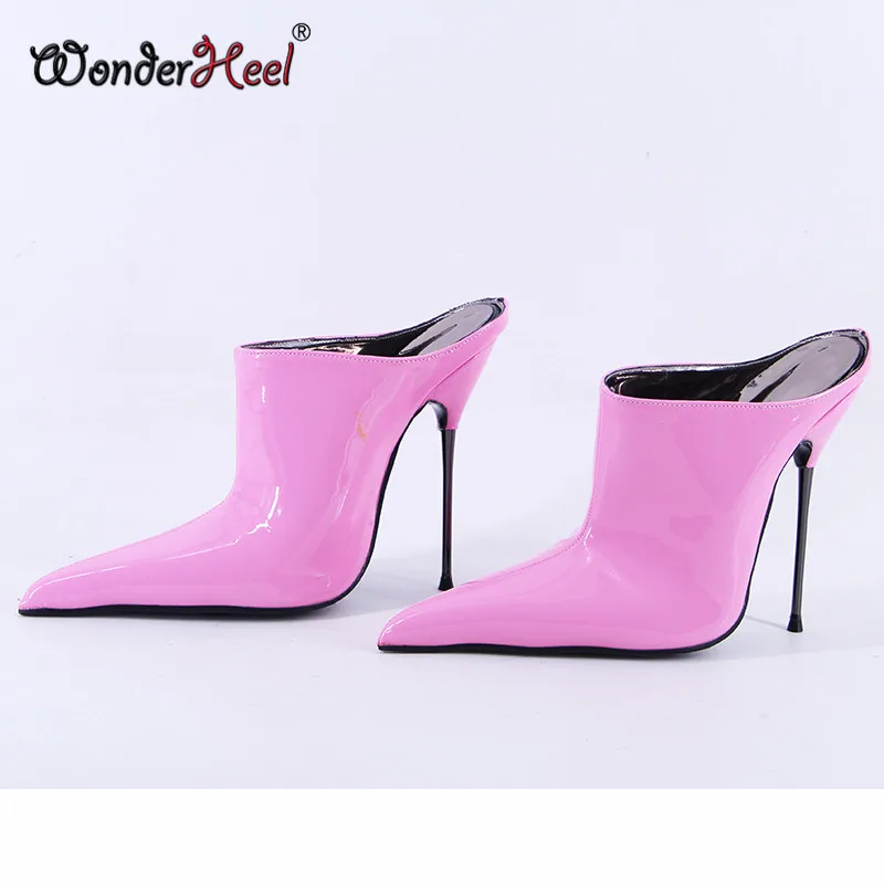 Wonderheel 2022 New High heel 14cm Stiletto Heel Extreme Long Pointed Toe Sexy Women Fashion Nightclub Slip On Short Boots