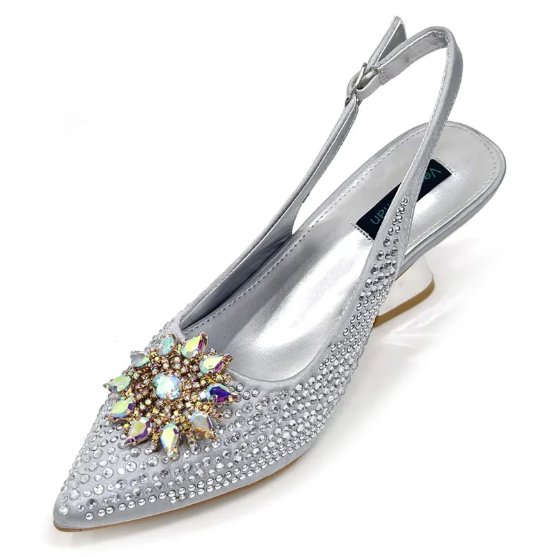 Venus Chan 2024 Summer New Design Specials Italian Women Shoes and Bag Set Fuchsia Color Comfortable High Heels With Rhinestone