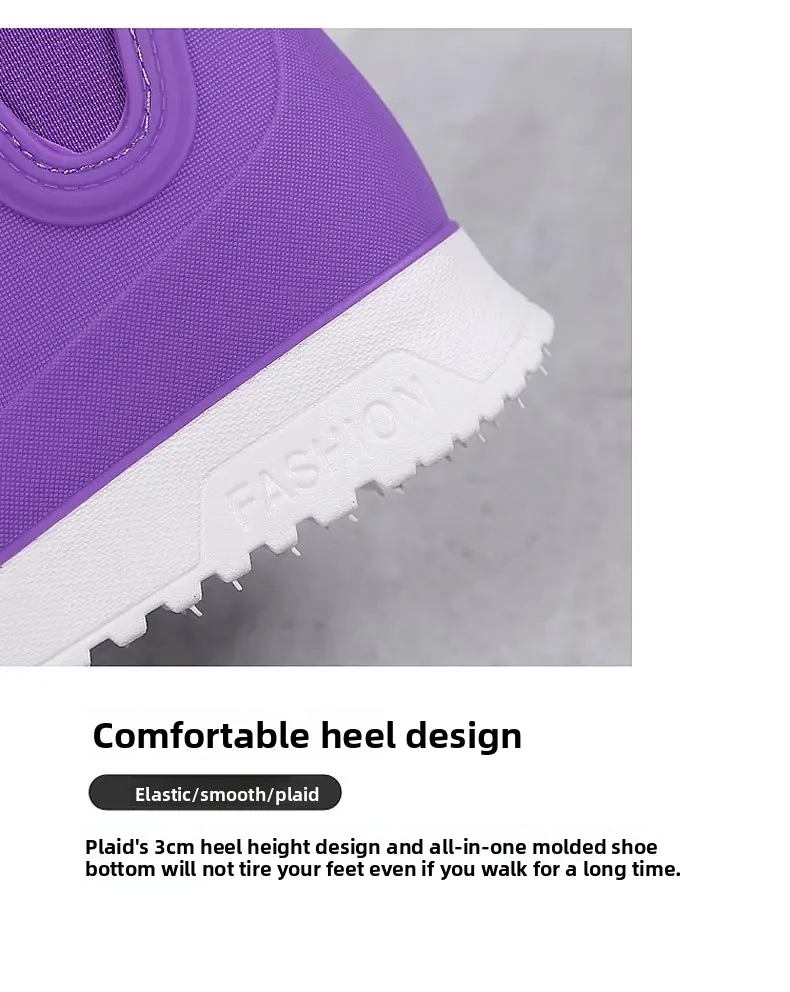 Fashionable Winter Short Ankle Women's Rain Boots Waterproof Slip Resistant Car Wash Shoes Adult Fleece Lined PVC Ladies Footwea
