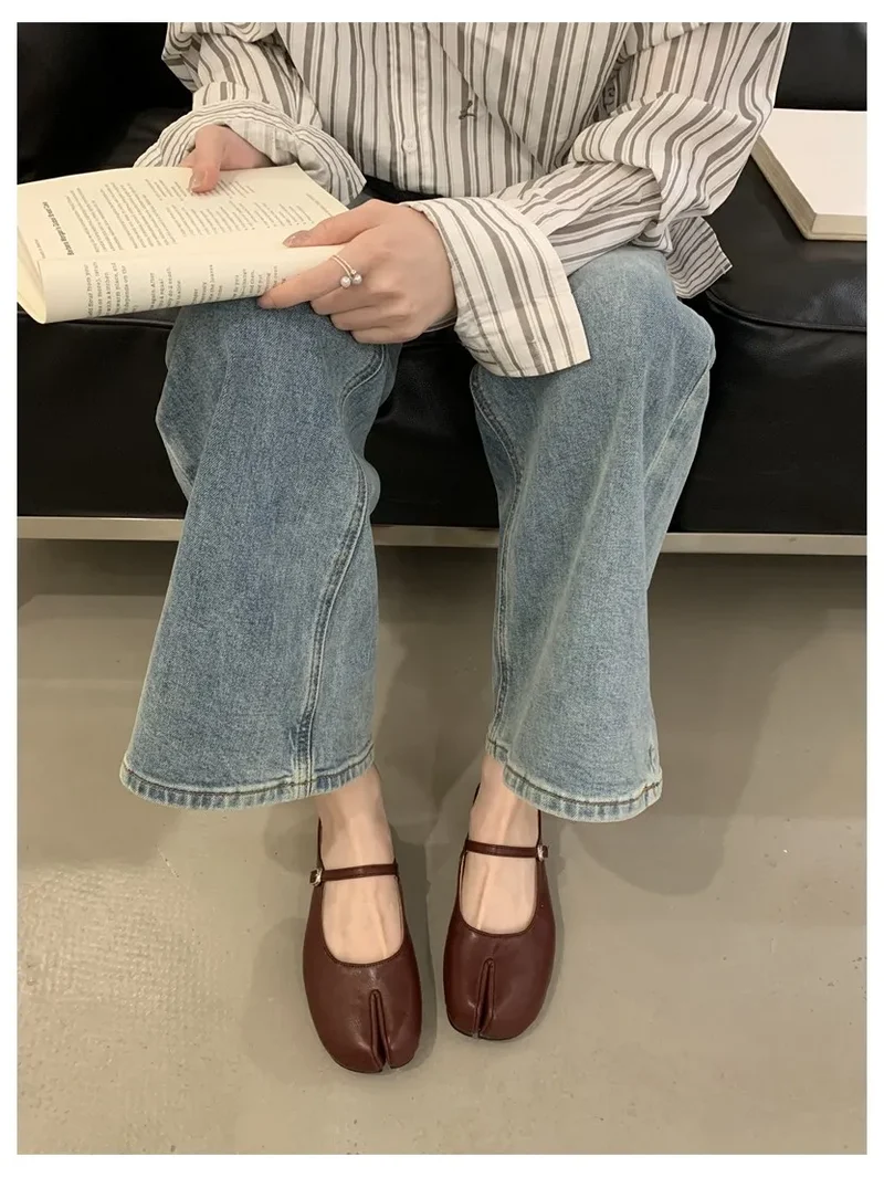 Women Tabi Ninja Slippers Brand Mules Soft Microfiber Comfy Flats Fashion Split Toe Slides Casual Loafer Shallow Ballerina Mujer