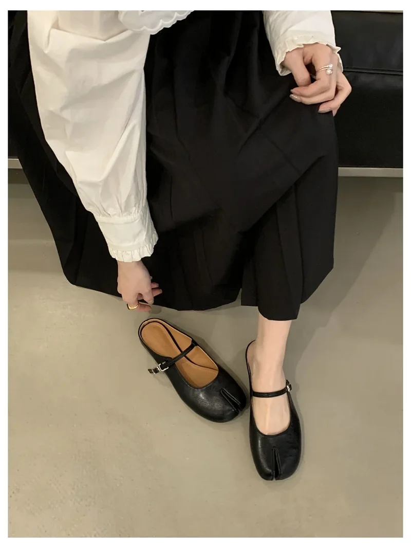 Women Tabi Ninja Slippers Brand Mules Soft Microfiber Comfy Flats Fashion Split Toe Slides Casual Loafer Shallow Ballerina Mujer