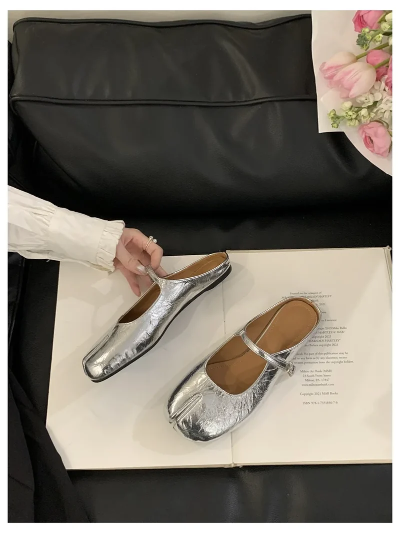 Women Tabi Ninja Slippers Brand Mules Soft Microfiber Comfy Flats Fashion Split Toe Slides Casual Loafer Shallow Ballerina Mujer