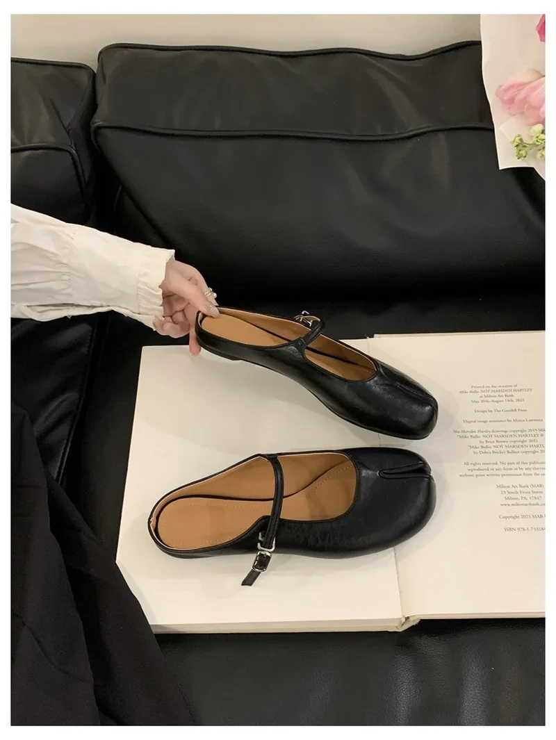 Women Tabi Ninja Slippers Brand Mules Soft Microfiber Comfy Flats Fashion Split Toe Slides Casual Loafer Shallow Ballerina Mujer