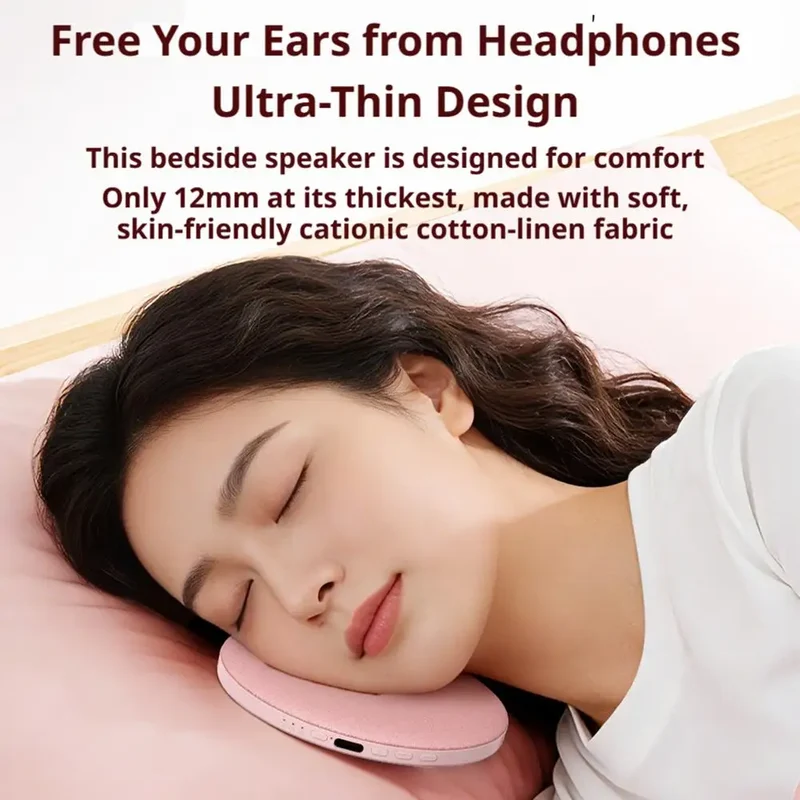 Bluetooth Speaker Under Pillow For Sleep Portable Ultra Slim White Noise Sleep Audio Air Bone Conduction Home Relax Rechargeable