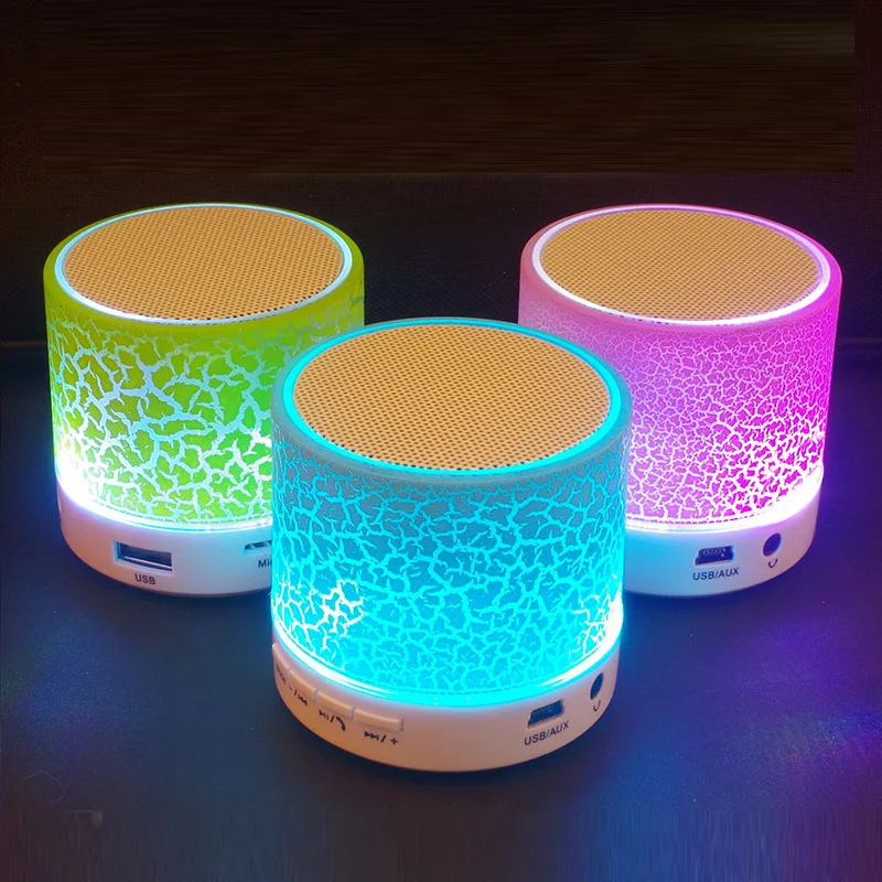 Mini Bluetooth Speaker Portable Car Audio Dazzling Crack LED Wireless Bluetooth Subwoofer Speaker TF Card MP3 Music Sound Column