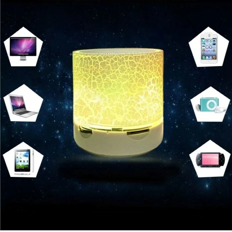 Mini Bluetooth Speaker Portable Car Audio Dazzling Crack LED Wireless Bluetooth Subwoofer Speaker TF Card MP3 Music Sound Column