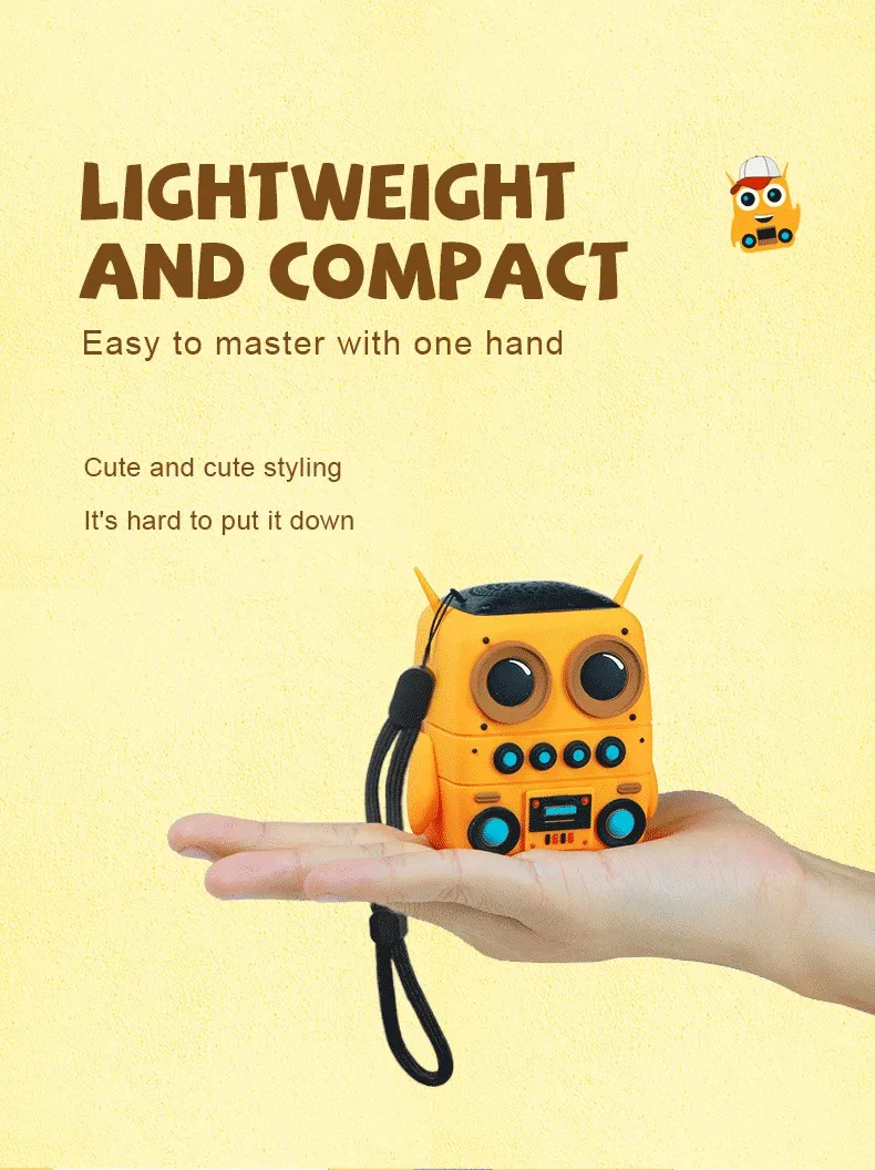 Compact Cute Mini Bluetooth Speaker Support TF Card Desktop Decoration Portable Outdoor Smart Music Player IP65 Waterproof