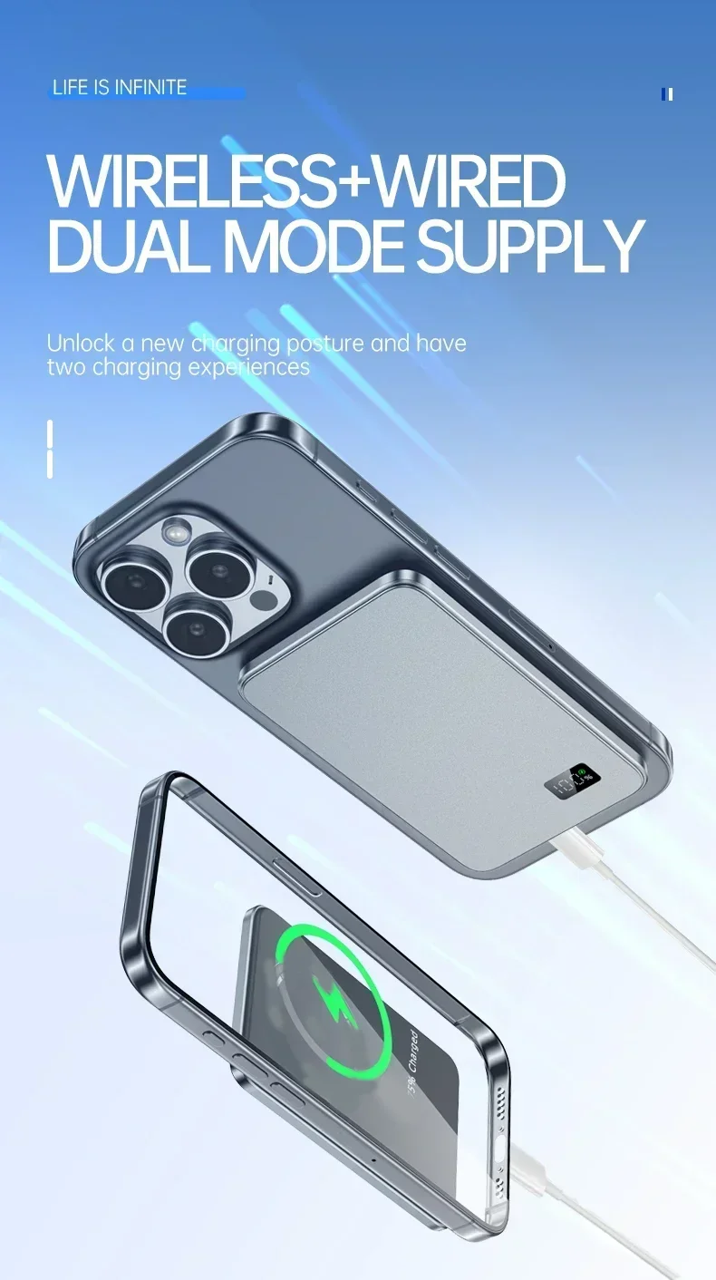 Lenovo Magnetic Magsafe Power Bank 500000mAh PD22.5W Wireless Quick Charging Portable External Battery for iPhone
