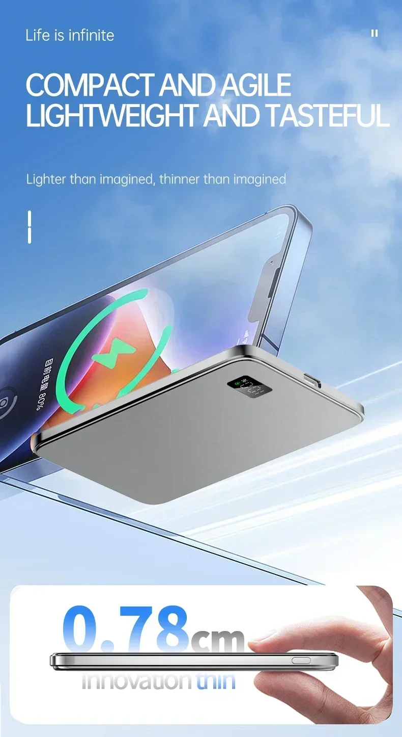 Lenovo Magnetic Magsafe Power Bank 500000mAh PD22.5W Wireless Quick Charging Portable External Battery for iPhone