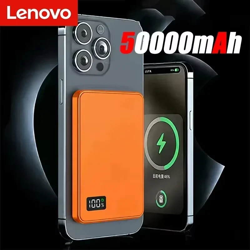 Lenovo PD22.5W Super Fast Charging Magsafe Power Bank 50000mAh Magnetic Wireless External Battery for Multiple Smart Phones