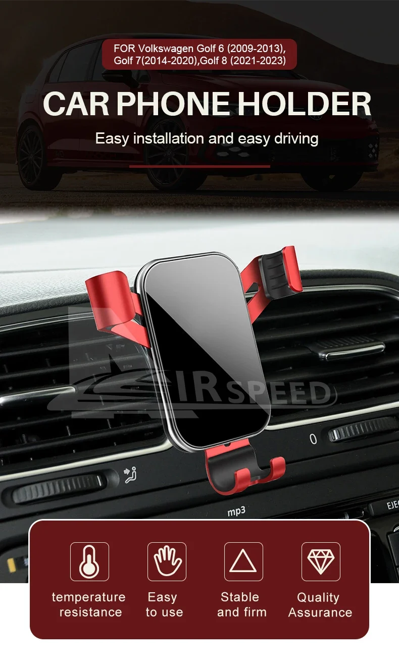Gravity Car Phone Holder For Volkswagen VW Golf 6 MK6 2009 2010 2011 2012 2013Car Phone Holder Special Fixed Bracket Accessories