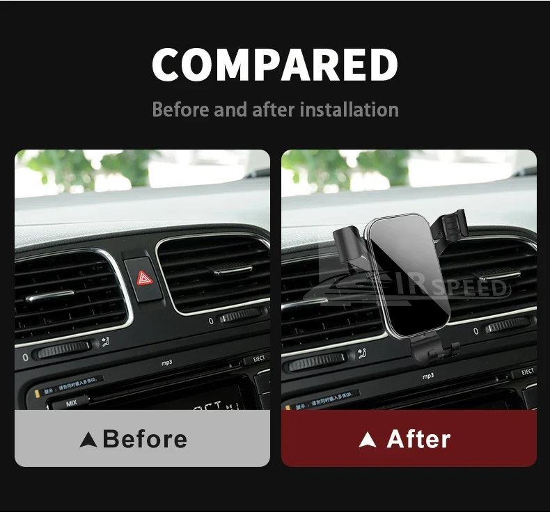 Gravity Car Phone Holder For Volkswagen VW Golf 6 MK6 2009 2010 2011 2012 2013Car Phone Holder Special Fixed Bracket Accessories