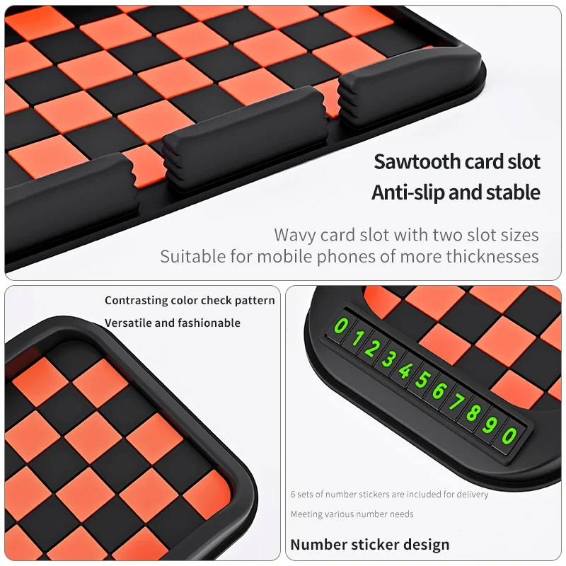 Car Phone Holder, Multifunctional, Dashboard Anti-Slip Mat, Navigation Stand, Parking Number Plate